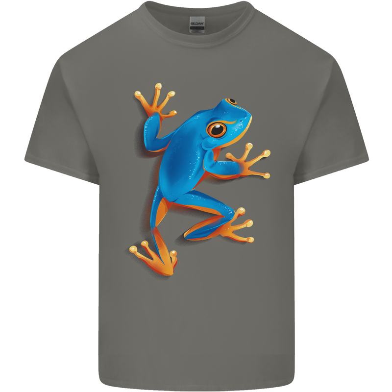 A Cool Frog Climbing Up Kids T-Shirt Childrens Charcoal