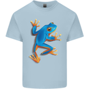 A Cool Frog Climbing Up Kids T-Shirt Childrens Light Blue