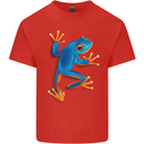 A Cool Frog Climbing Up Kids T-Shirt Childrens Red