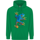 A Cool Frog Climbing Up Mens 80% Cotton Hoodie Irish Green