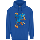 A Cool Frog Climbing Up Mens 80% Cotton Hoodie Royal Blue