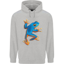 A Cool Frog Climbing Up Mens 80% Cotton Hoodie Sports Grey