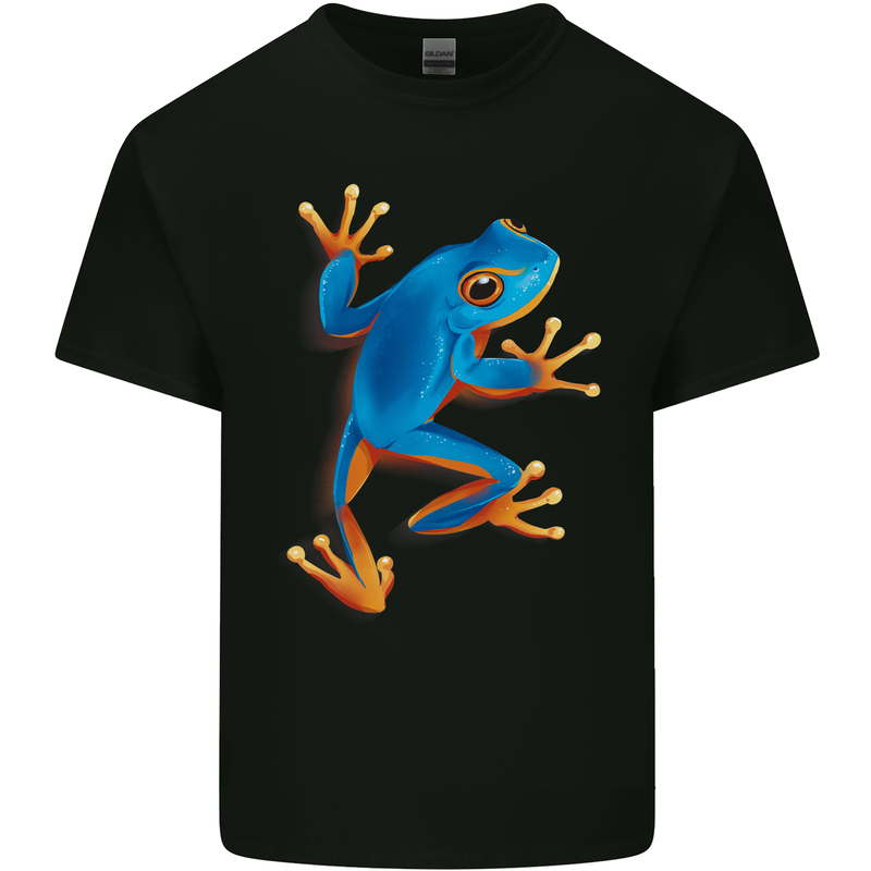 A Cool Frog Climbing Up Mens Cotton T-Shirt Tee Top Black