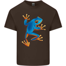 A Cool Frog Climbing Up Mens Cotton T-Shirt Tee Top Dark Chocolate