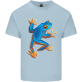 A Cool Frog Climbing Up Mens Cotton T-Shirt Tee Top Light Blue