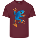 A Cool Frog Climbing Up Mens Cotton T-Shirt Tee Top Maroon