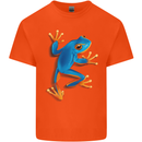 A Cool Frog Climbing Up Mens Cotton T-Shirt Tee Top Orange
