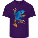A Cool Frog Climbing Up Mens Cotton T-Shirt Tee Top Purple