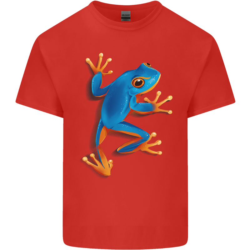 A Cool Frog Climbing Up Mens Cotton T-Shirt Tee Top Red