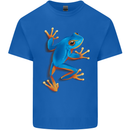 A Cool Frog Climbing Up Mens Cotton T-Shirt Tee Top Royal Blue