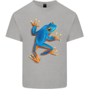 A Cool Frog Climbing Up Mens Cotton T-Shirt Tee Top Sports Grey