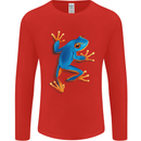 A Cool Frog Climbing Up Mens Long Sleeve T-Shirt Red