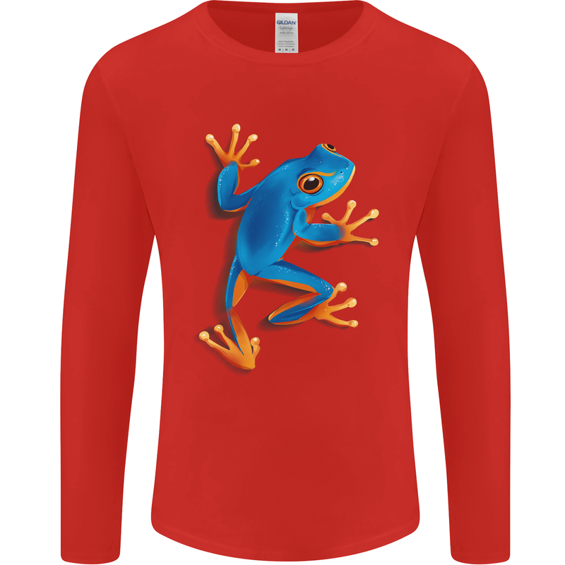 A Cool Frog Climbing Up Mens Long Sleeve T-Shirt Red