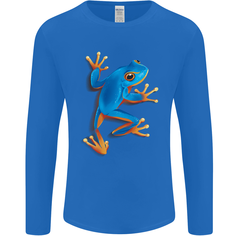 A Cool Frog Climbing Up Mens Long Sleeve T-Shirt Royal Blue