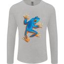A Cool Frog Climbing Up Mens Long Sleeve T-Shirt Sports Grey