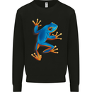 A Cool Frog Climbing Up Mens Sweatshirt Jumper Black