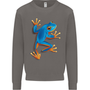 A Cool Frog Climbing Up Mens Sweatshirt Jumper Charcoal