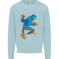 A Cool Frog Climbing Up Mens Sweatshirt Jumper Light Blue