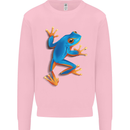 A Cool Frog Climbing Up Mens Sweatshirt Jumper Light Pink
