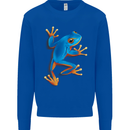 A Cool Frog Climbing Up Mens Sweatshirt Jumper Royal Blue