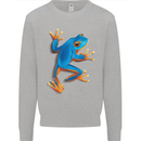 A Cool Frog Climbing Up Mens Sweatshirt Jumper Sports Grey