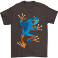 A Cool Frog Climbing Up Mens T-Shirt 100% Cotton Dark Chocolate