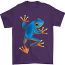 A Cool Frog Climbing Up Mens T-Shirt 100% Cotton Purple