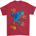 A Cool Frog Climbing Up Mens T-Shirt 100% Cotton Red