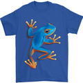 A Cool Frog Climbing Up Mens T-Shirt 100% Cotton Royal Blue