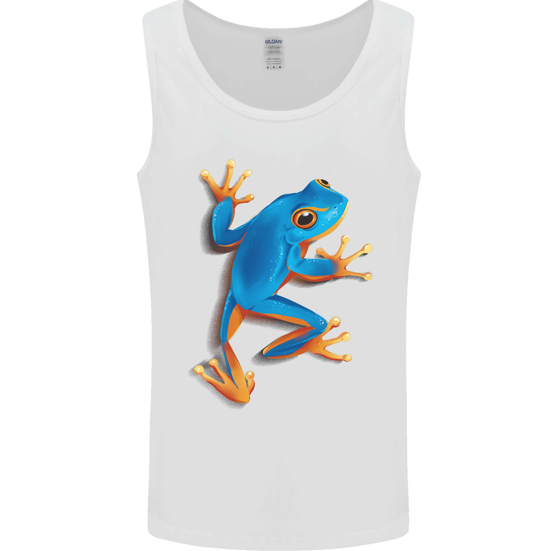 A Cool Frog Climbing Up Mens Vest Tank Top White