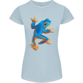 A Cool Frog Climbing Up Womens Petite Cut T-Shirt Light Blue