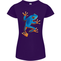A Cool Frog Climbing Up Womens Petite Cut T-Shirt Purple