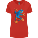A Cool Frog Climbing Up Womens Wider Cut T-Shirt Red