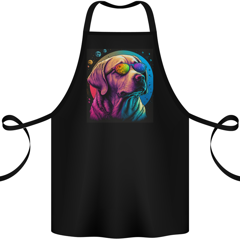 A Cool Golden Retriever With Glasses Dog Cotton Apron 100% Organic Black