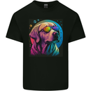 A Cool Golden Retriever With Glasses Dog Kids T-Shirt Childrens Black