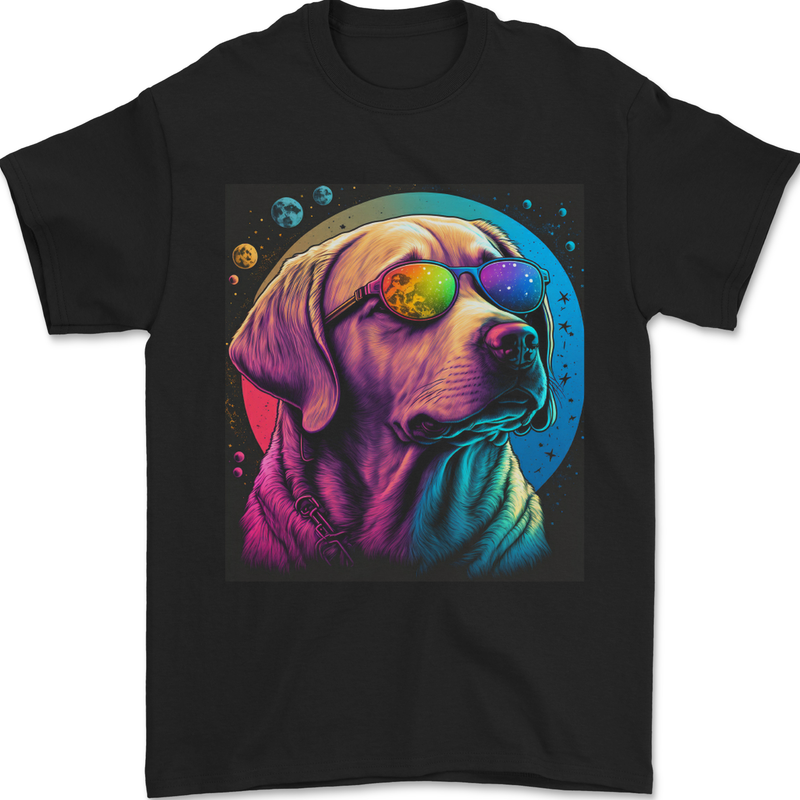 A Cool Golden Retriever With Glasses Dog Mens T-Shirt 100% Cotton Black