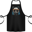A Cool Panda Wearing Glasses Cotton Apron 100% Organic Black