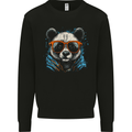 A Cool Panda Wearing Glasses Kids Sweatshirt Jumper Black
