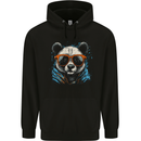 A Cool Panda Wearing Glasses Mens 80% Cotton Hoodie Black