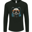 A Cool Panda Wearing Glasses Mens Long Sleeve T-Shirt Black