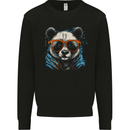 A Cool Panda Wearing Glasses Mens Sweatshirt Jumper Black
