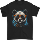 A Cool Panda Wearing Glasses Mens T-Shirt 100% Cotton Black