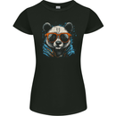 A Cool Panda Wearing Glasses Womens Petite Cut T-Shirt Black