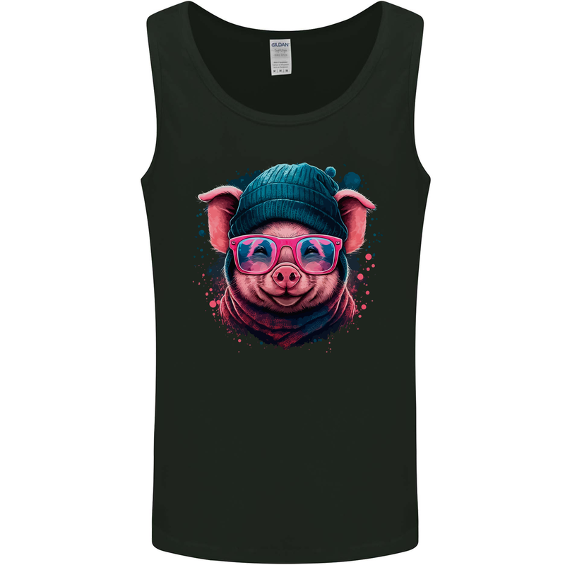 A Cool Pig Mens Vest Tank Top Black