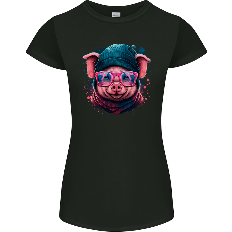 A Cool Pig Womens Petite Cut T-Shirt Black