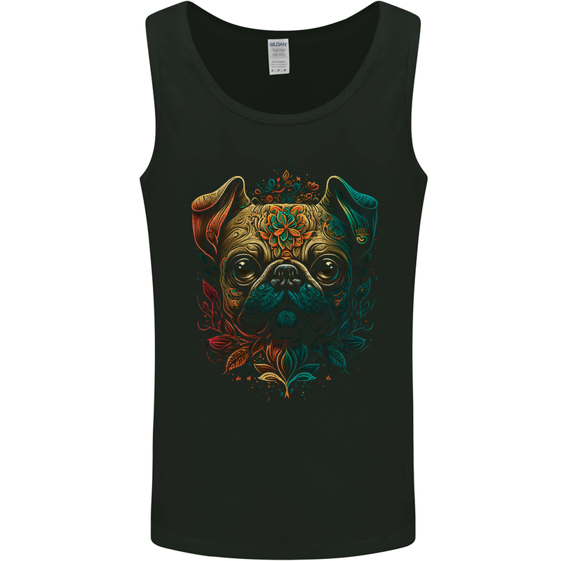 A Cool Pug Dog Mens Vest Tank Top Black