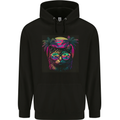 A Cool Retro Cat Childrens Kids Hoodie Black