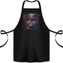 A Cool Retro Cat Cotton Apron 100% Organic Black
