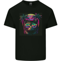 A Cool Retro Cat Kids T-Shirt Childrens Black