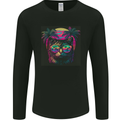 A Cool Retro Cat Mens Long Sleeve T-Shirt Black